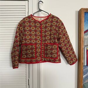 Quilted Red and Gold Women's Blazer